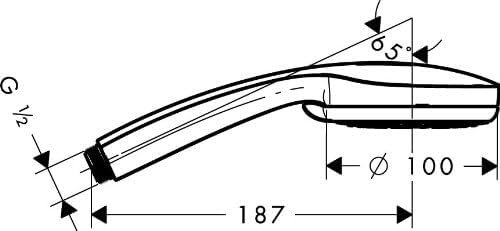 Thumbnail 7 de Hansgrohe Croma 100 – Duschkopf/Handbrause mit 4 Strahlarten, 100 mm, Antikalk-QuickClean