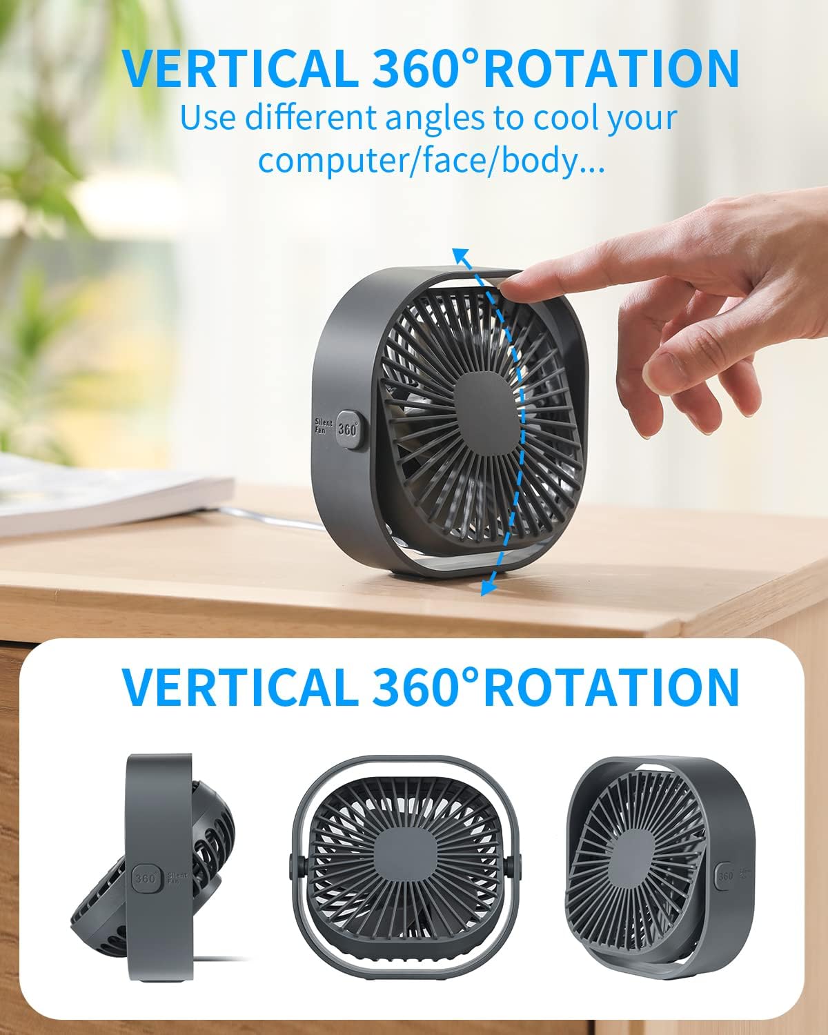 Detalle de Desk Fan USB Mini 3‑Speed