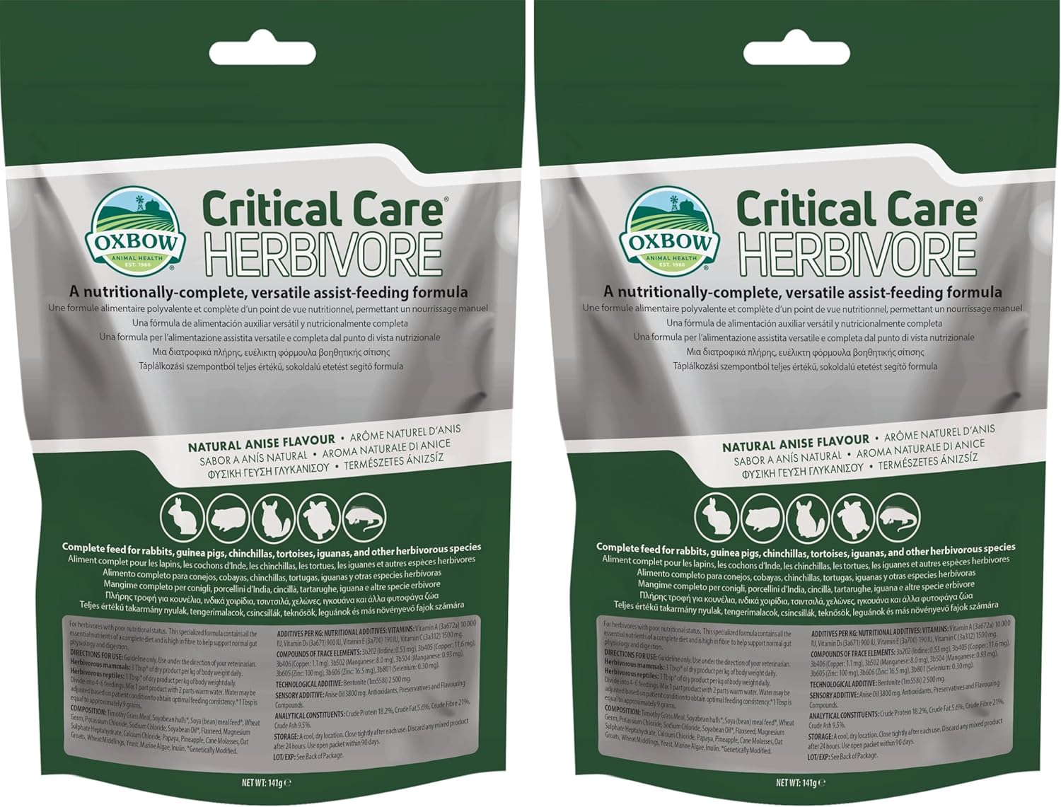 Detalle de Oxbow Critical Care Herbivore Anis 141g — Soin nutritionnel pour lapins et cochons d'Inde