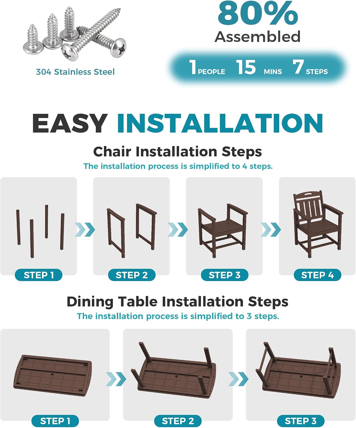 Thumbnail 6 de Ciokea Outdoor Dining Set, HDPE