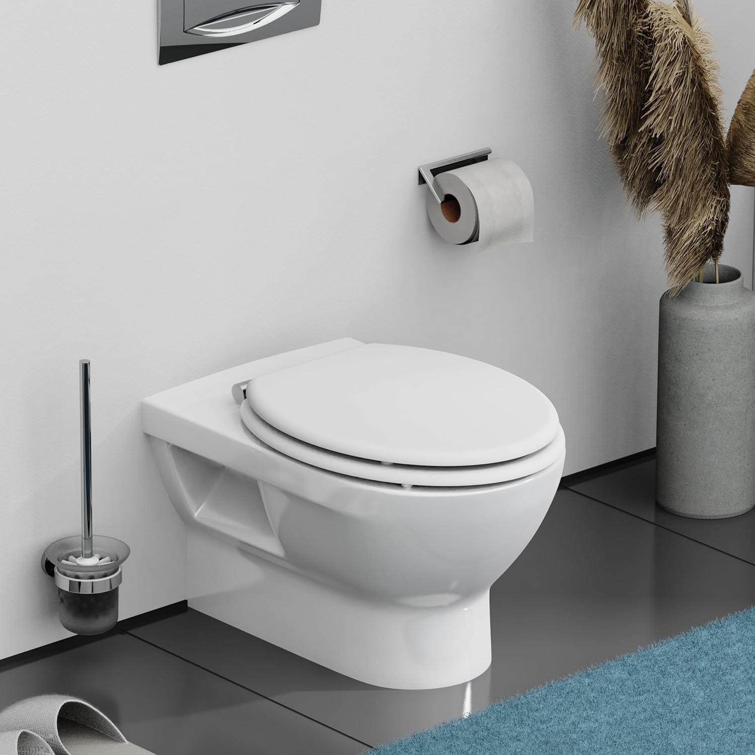 Detalle de Schütte 84100-A: Coperchio con anima in legno, chiusura morbida, bianco