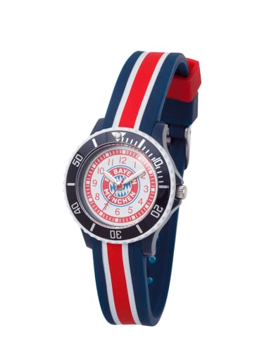 Detalle de FC Bayern München Armbanduhr Kinder – Rot/Weiß, 30 mm, offizielle Fan-Uhr