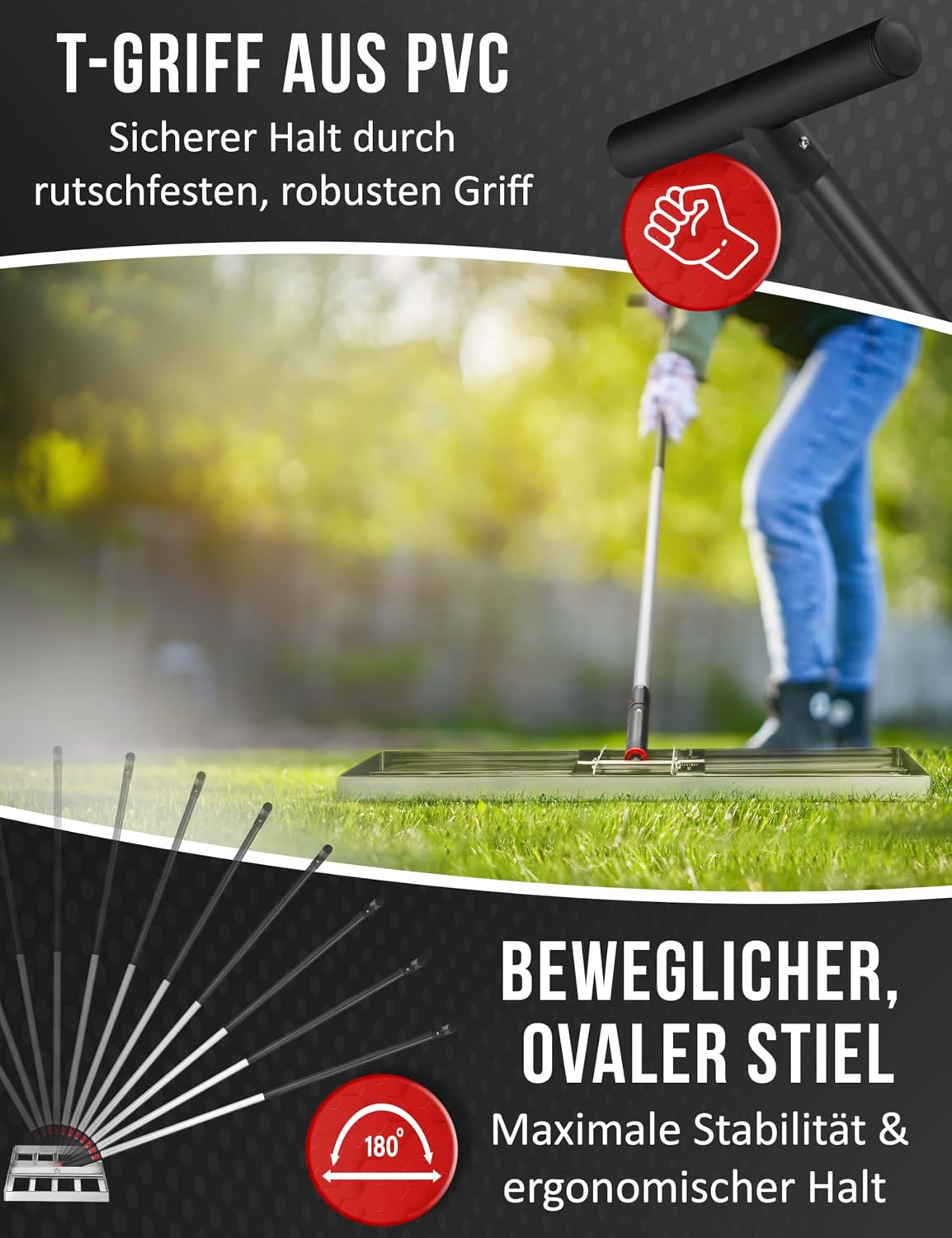 Detalle 1 de Rasenrakel Edelstahl KSP-TEC 75 x 35 cm