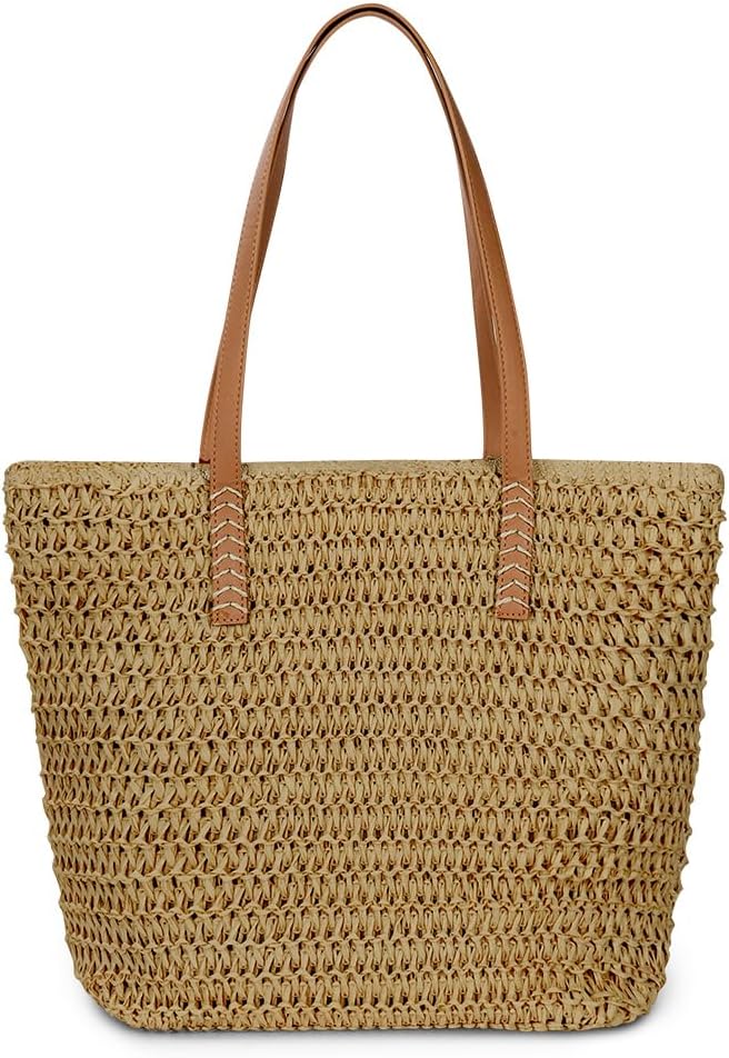 Thumbnail 6 de Aucuu Sac à bandoulière en paille pour femme – grand sac de plage polyvalent