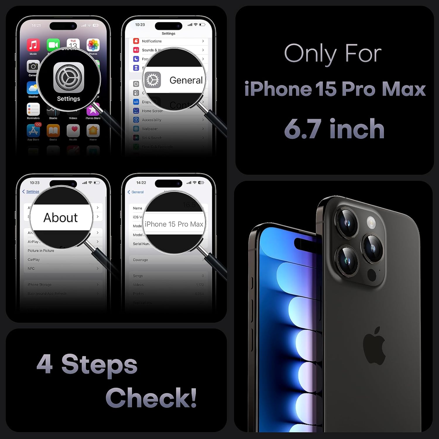 Thumbnail 1 de TOCOL iPhone 15 Pro Max Case 6.7-Inch
