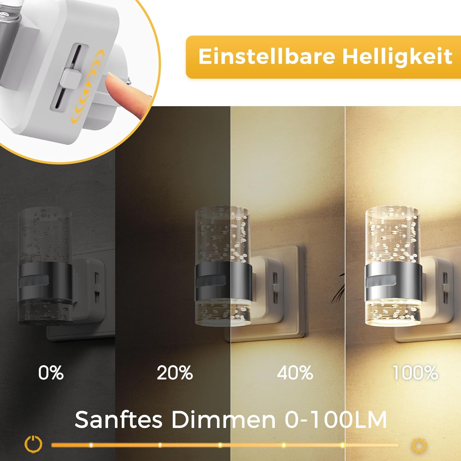 Thumbnail 3 de LOHAS-LED Nachtlicht Steckdose mit Bewegungsmelder – 3 Modi, warmweiß 3000K, einstellbare Helligkeit