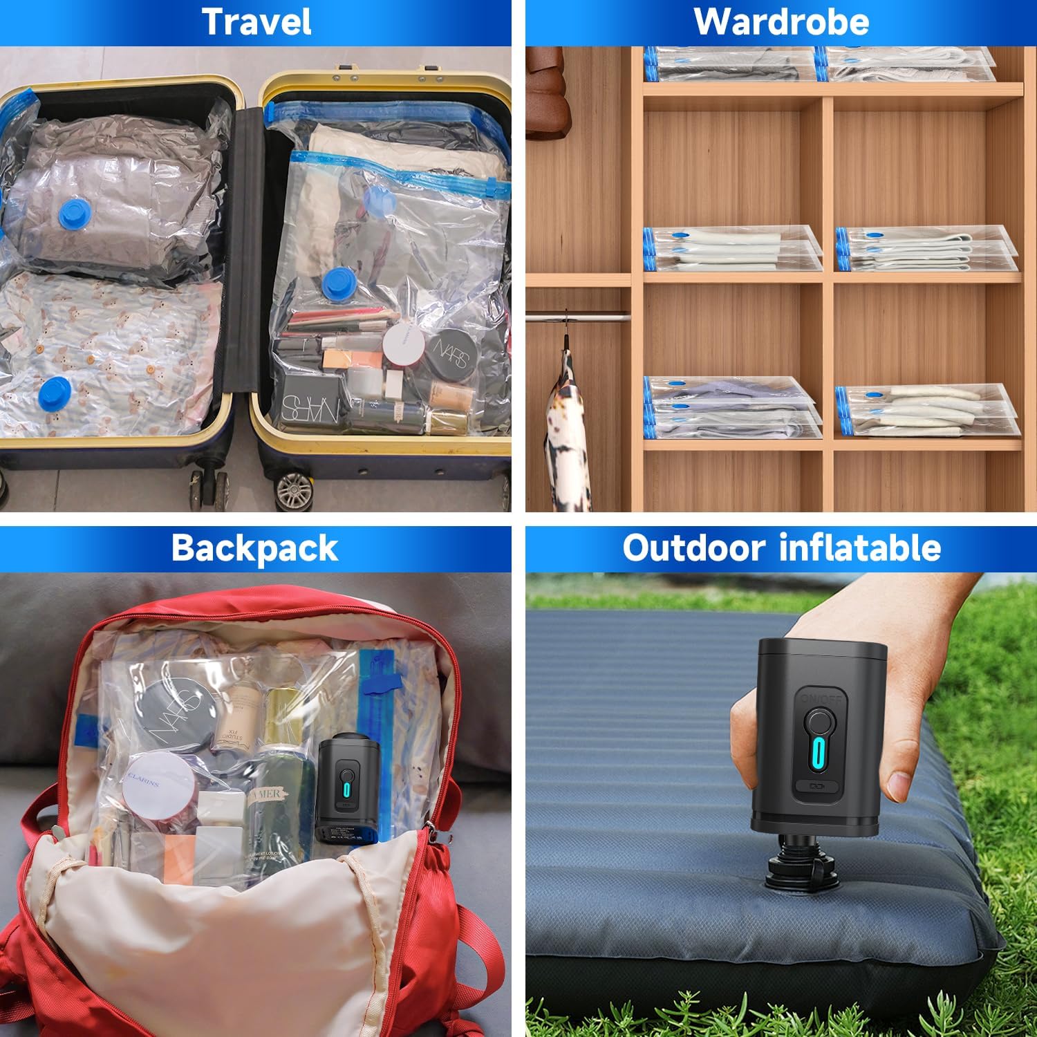 Thumbnail 5 de Nunemosk 12 Pack Vacuum Storage Bags with Wireless Electric Air Pump