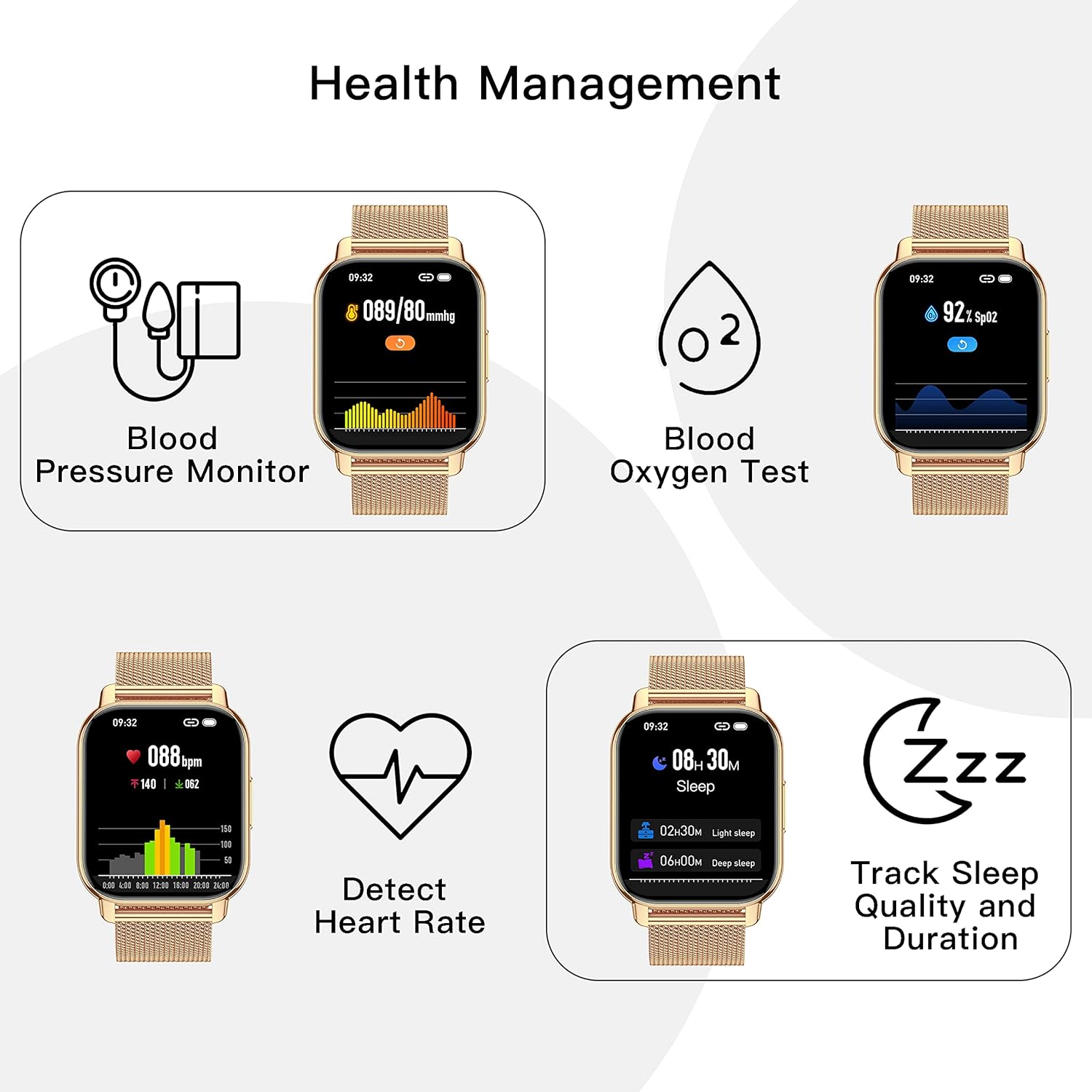 Thumbnail 2 de Popglory Smart Watch 44mm 1.85" with heart-rate monitor