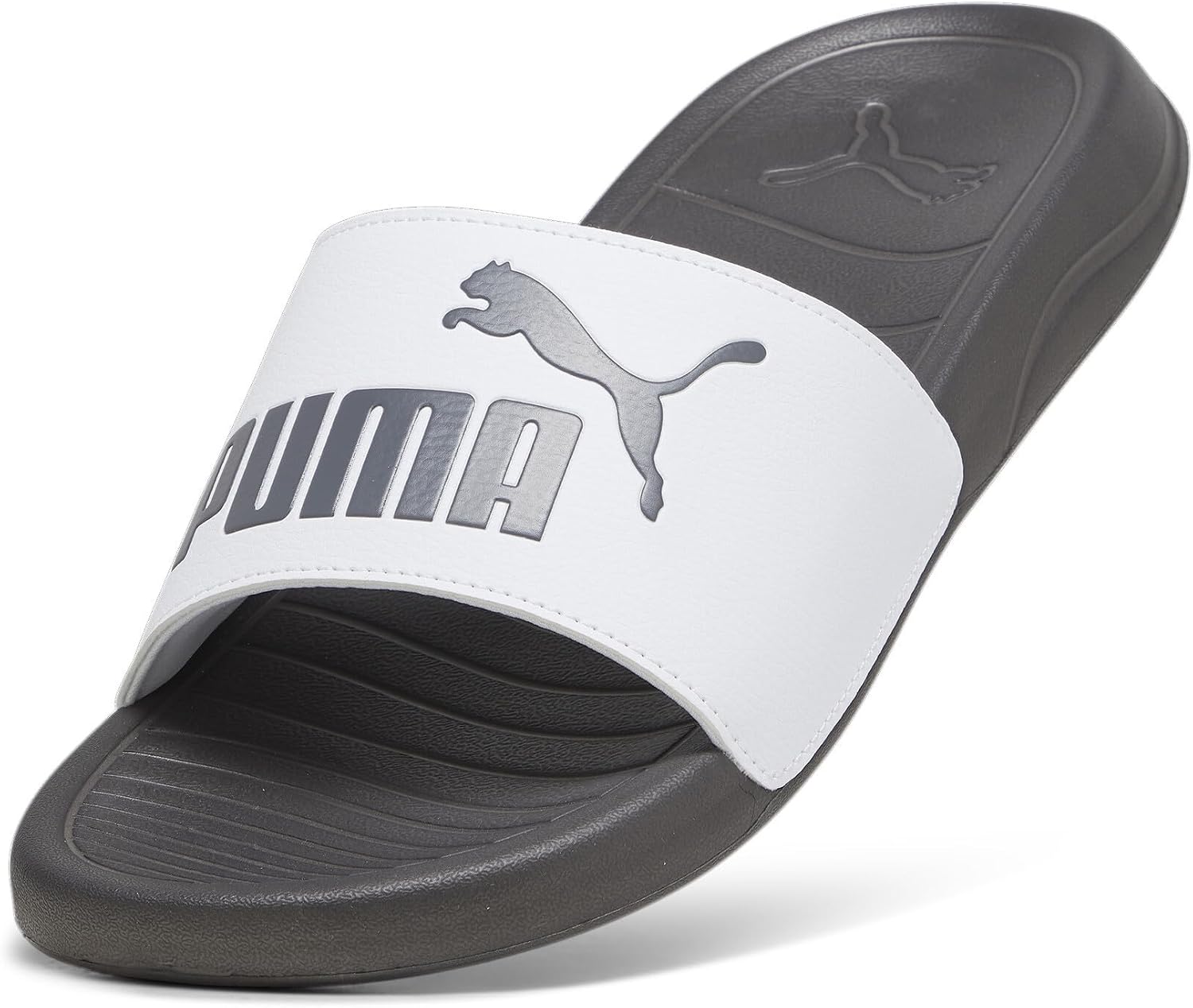 Detalle de PUMA Popcat 20 Sandales à enfiler – Unisex, White Dark Coal, 35.5 EU