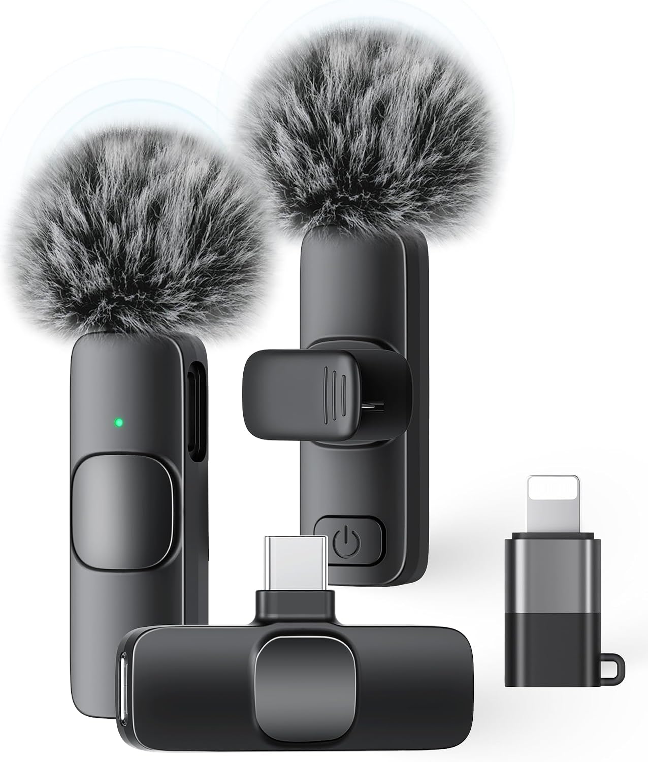 Detalle de KUKIHO Mic01 Wireless Lavalier Microphone, 2-Pack with Noise Reduction