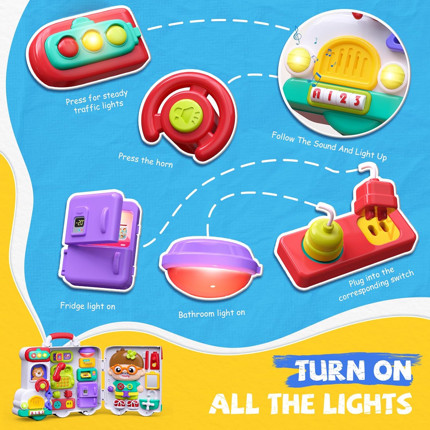 Thumbnail 2 de 54-in-1 Busy Board Montessori Toy for 1-Year-Olds