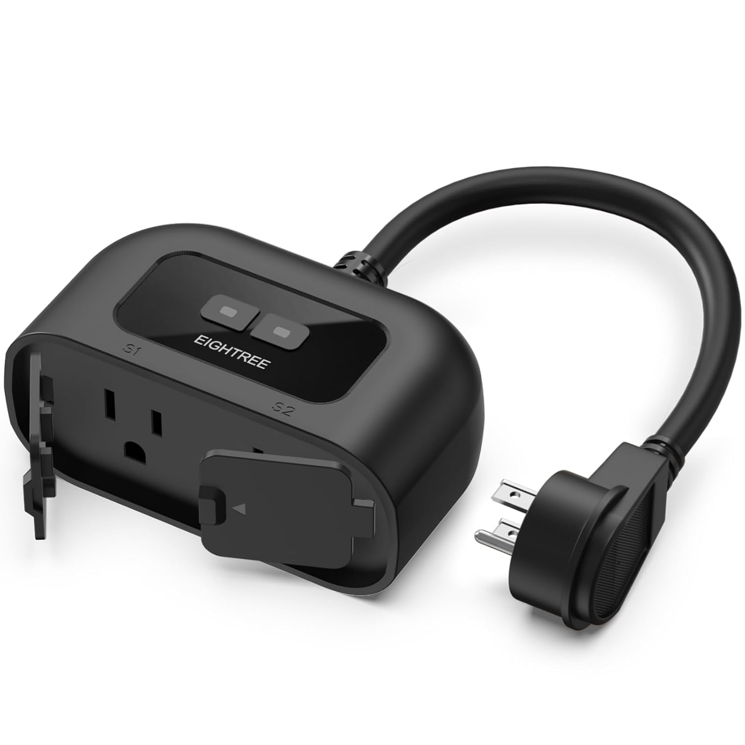 Detalle de EIGHTREE ET77 Outdoor Smart Plug, 15A, Dual Independent Outlets, IP44