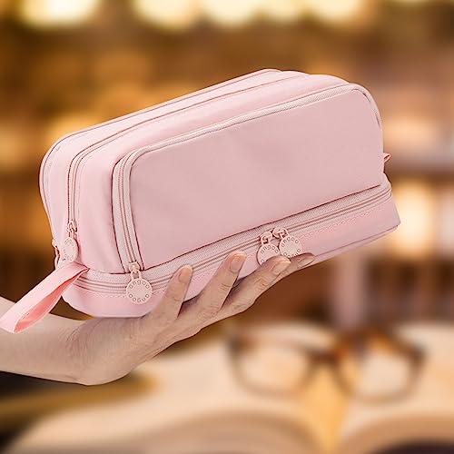 Detalle de HuaMuDM Estuche Escolar con 4 Compartimentos: gran capacidad para papelería y suministros