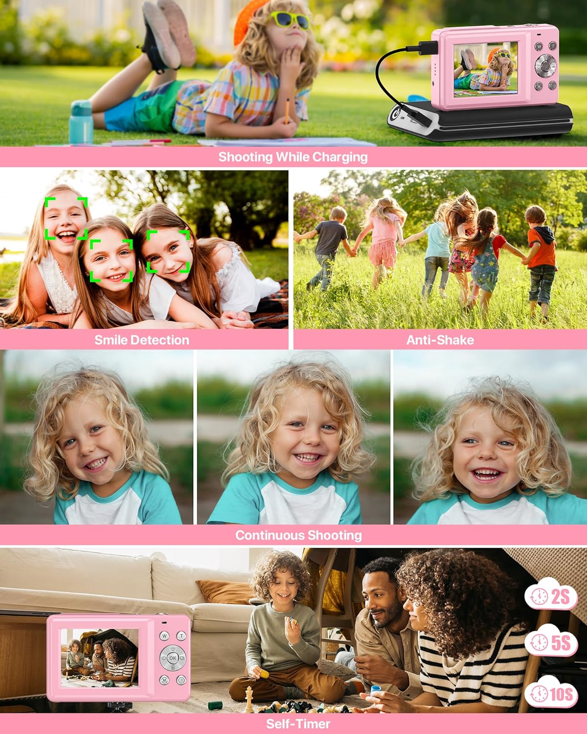 Thumbnail 5 de Digital Camera with Built-In Fill Light, FHD 1080P Video, 16X Digital Zoom, SD Card Point-and-Shoot (Compact for Teens & Kids)