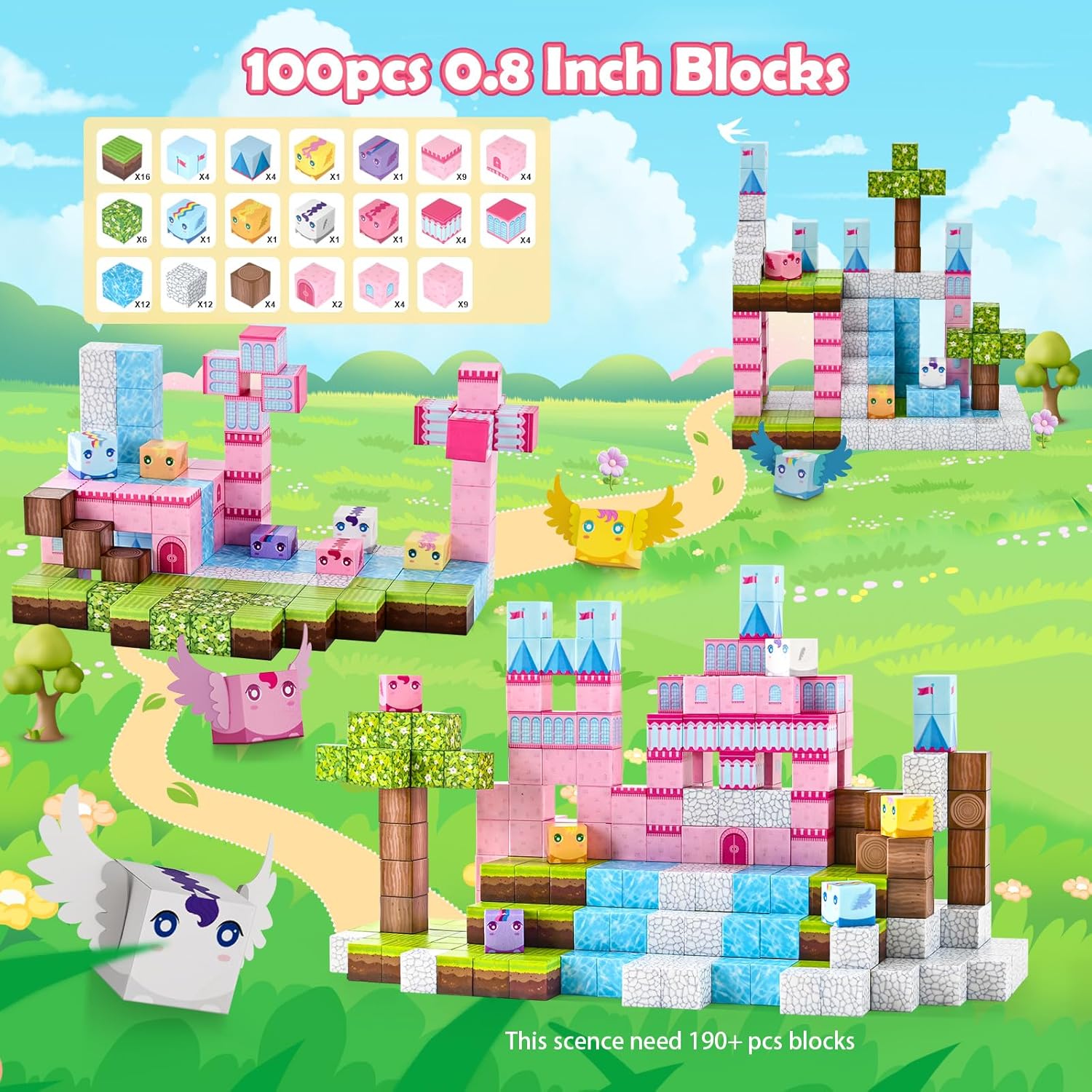 Detalle 2 de 100pcs Magnetic Castle Building Set for Kids 🧩