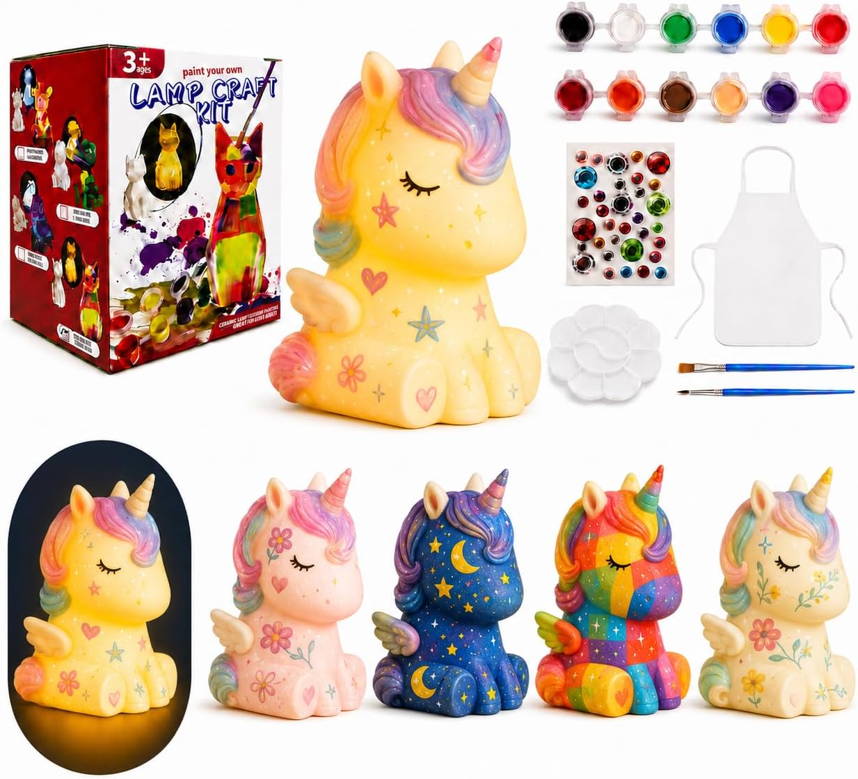 Detalle de Paint Your Own Unicorn Lamp Kit – A Creative Glow-Up for Kids