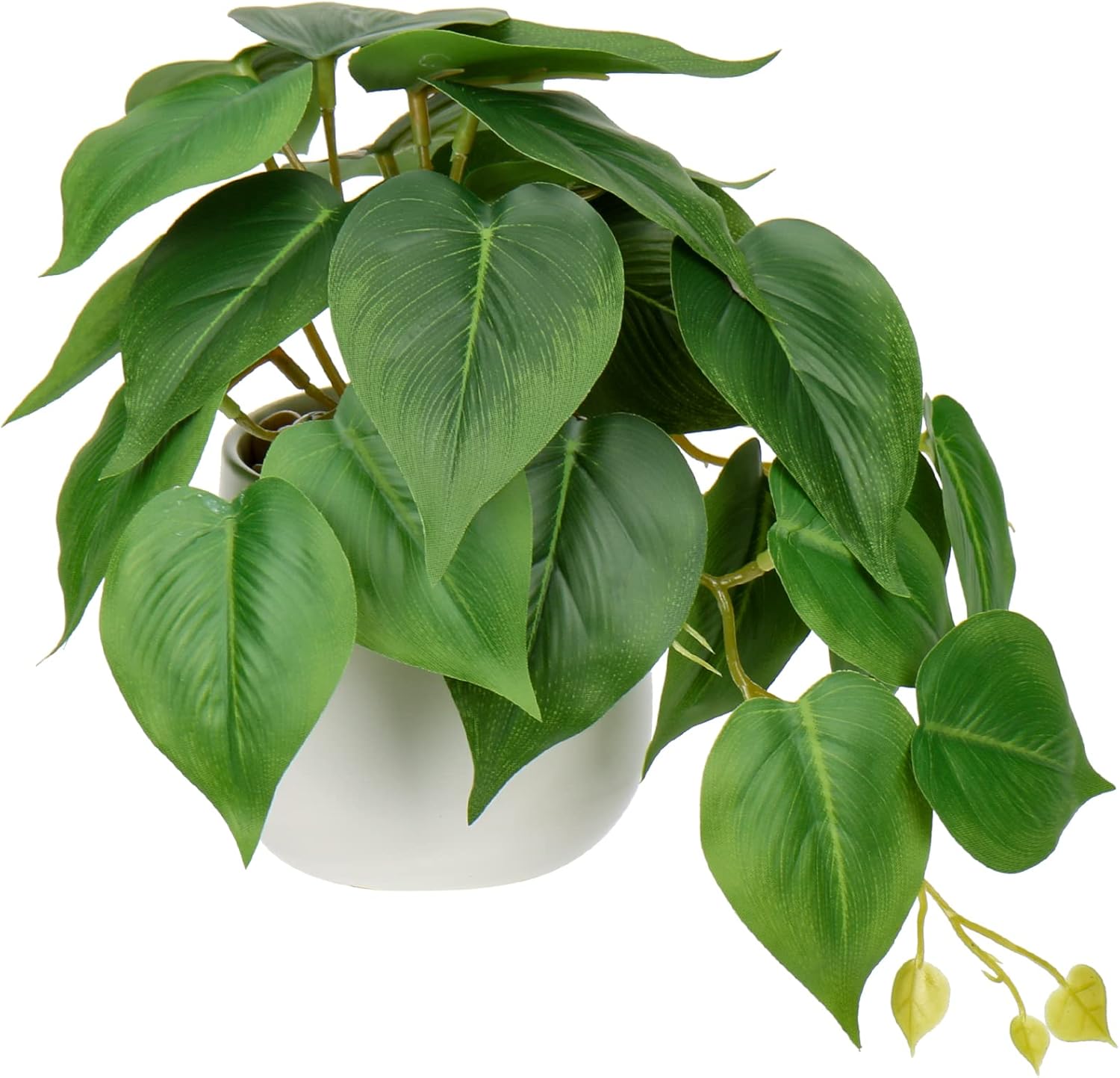 Detalle de Oairse Small Artificial Plants in Ceramic Pots – Realistic Pothos for Indoor Decor