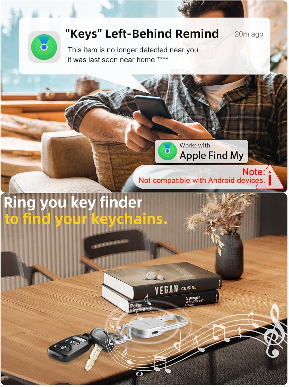 Thumbnail 2 de Keychain Key Finder 165ft Bluetooth Tracker