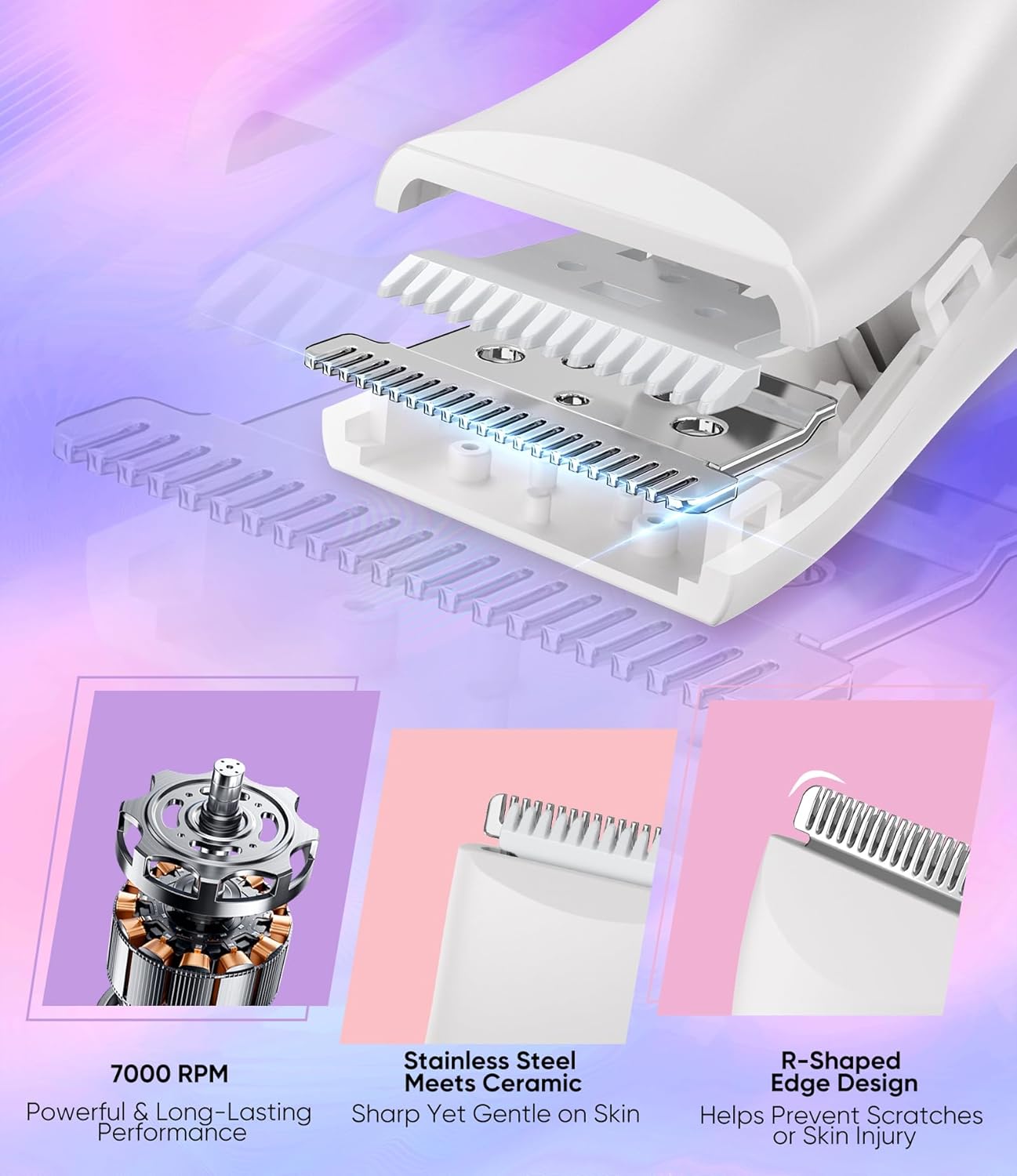 Detalle 2 de Facial Hair Remover 4‑in‑1 USB‑C, 4‑level battery indicator 🔌