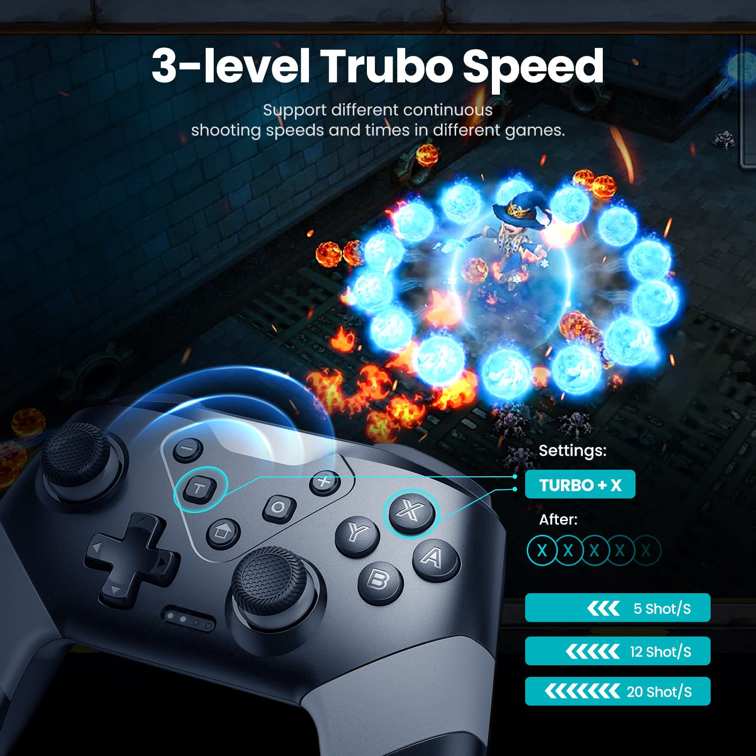 Detalle 2 de VOYEE Switch Pro Controller with Motion and Turbo