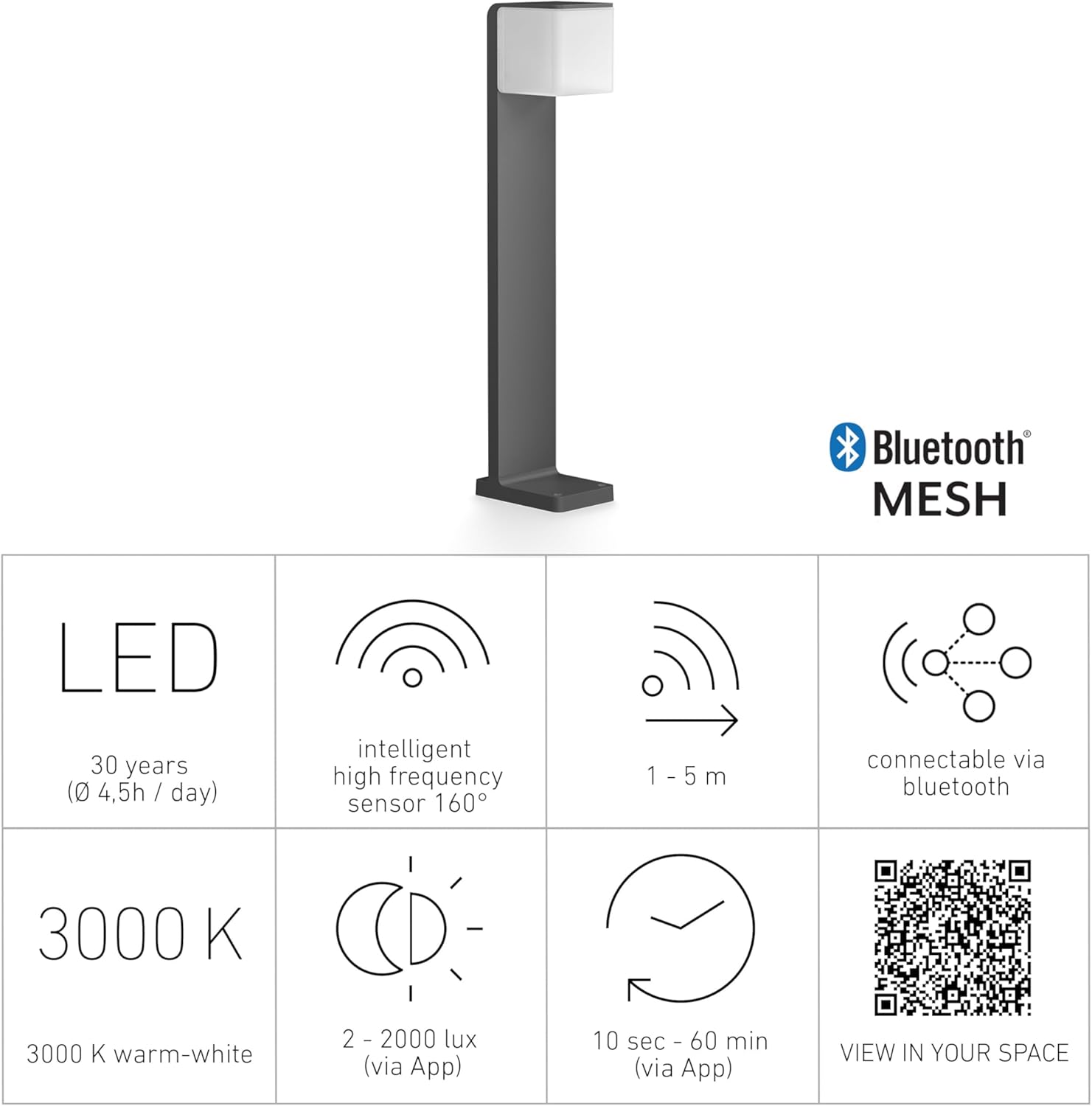 Thumbnail 6 de Steinel GL 80 SC antracite: lampada da terra verticale per esterni con rilevatore e gestione via App