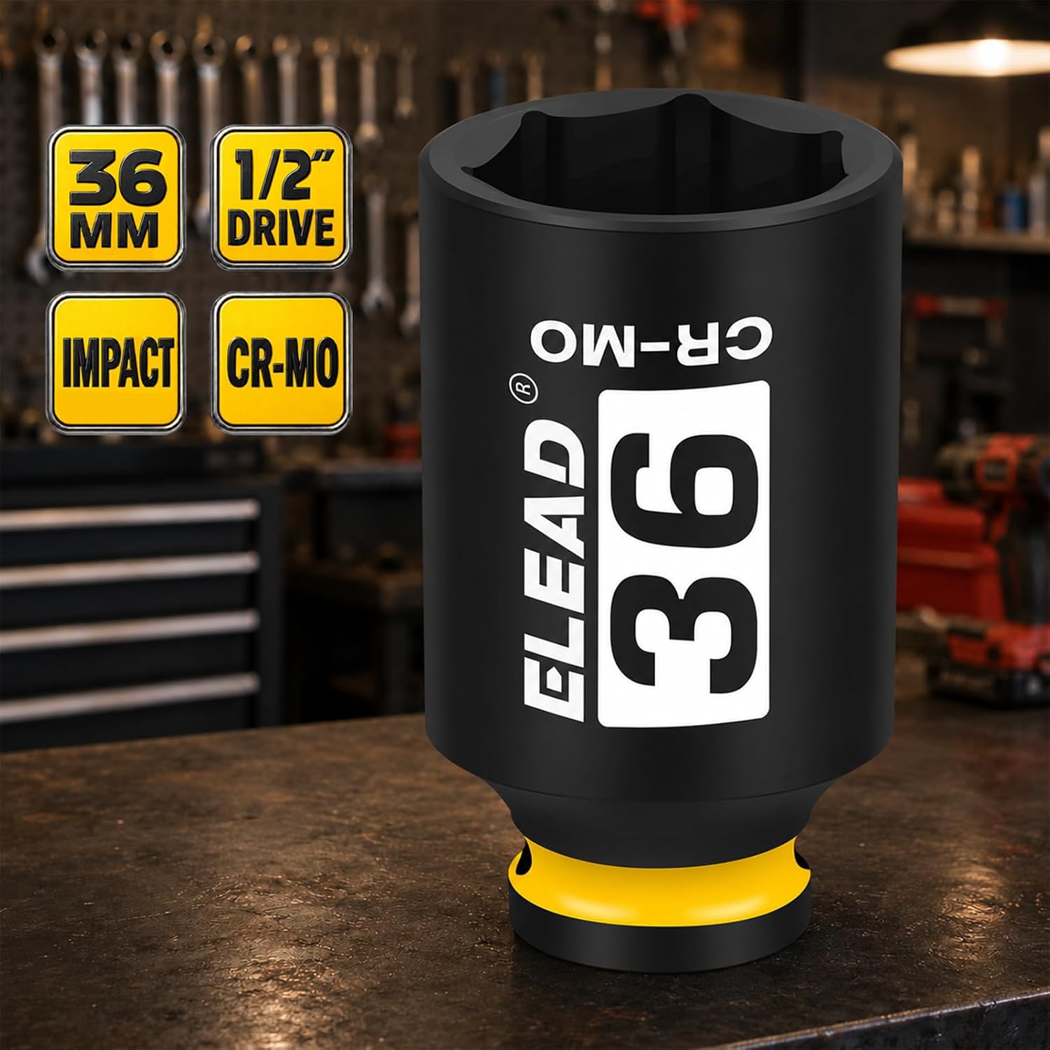 Thumbnail 1 de ELEAD 70177 36mm Deep Impact Socket, 1/2-Inch Drive, 6-Point CR-MO