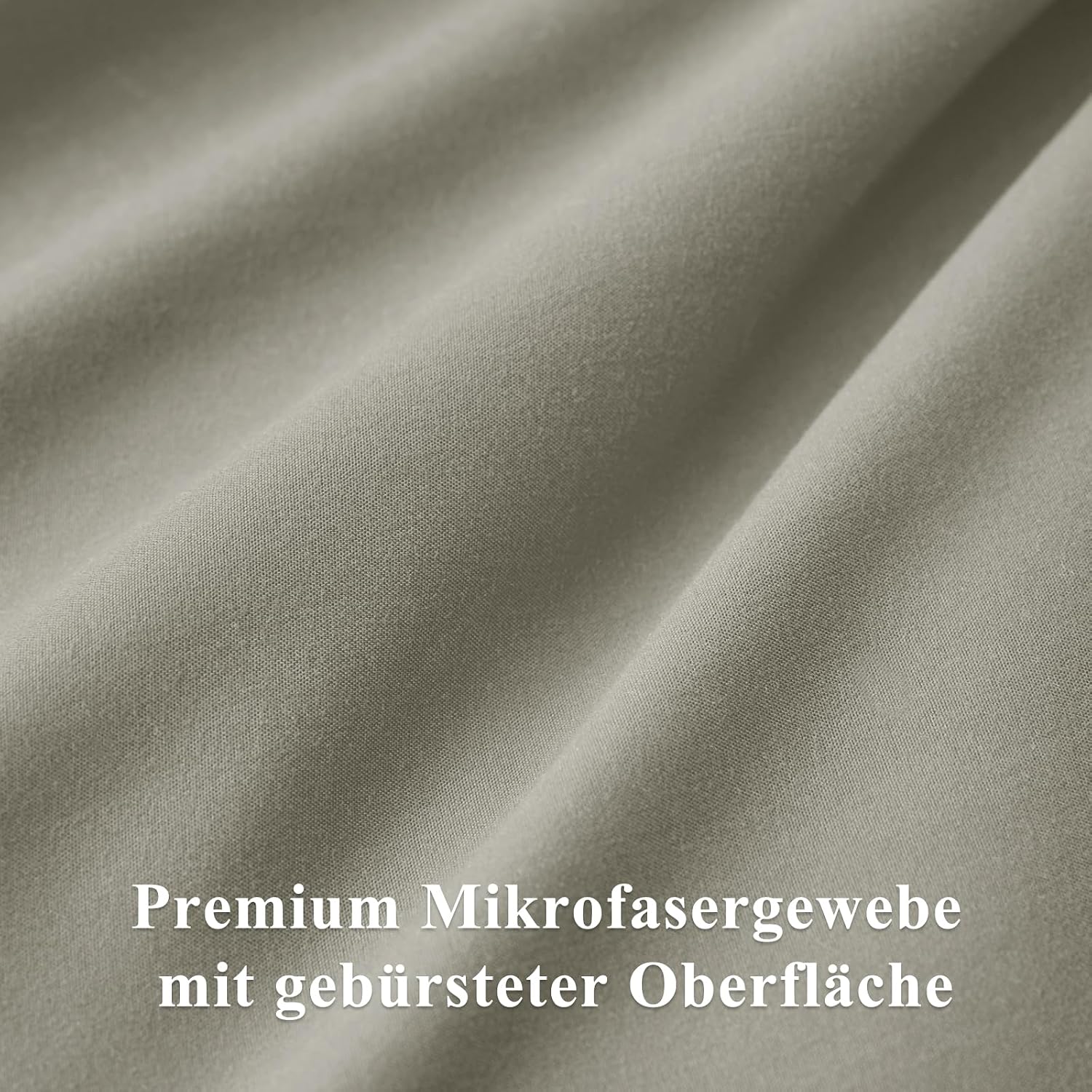 Detalle 2 de Aisbo Bettwäsche 135x200 cm, 4-teilig Taupe – Mikrofaser mit Reißverschluss, ÖKO-TEX