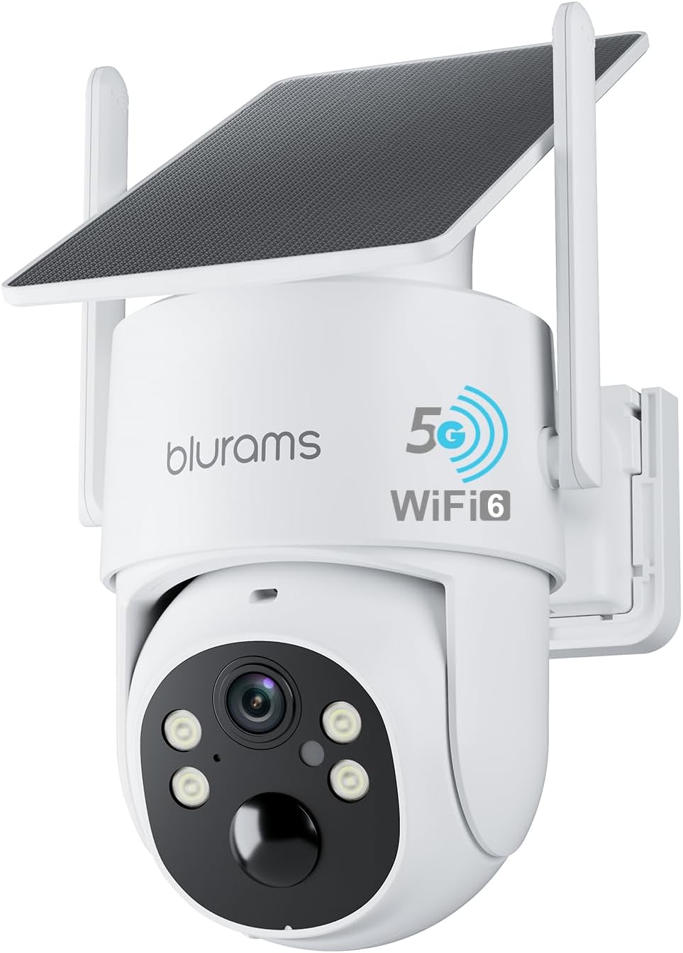 Detalle de blurams outdoor security camera with solar panel