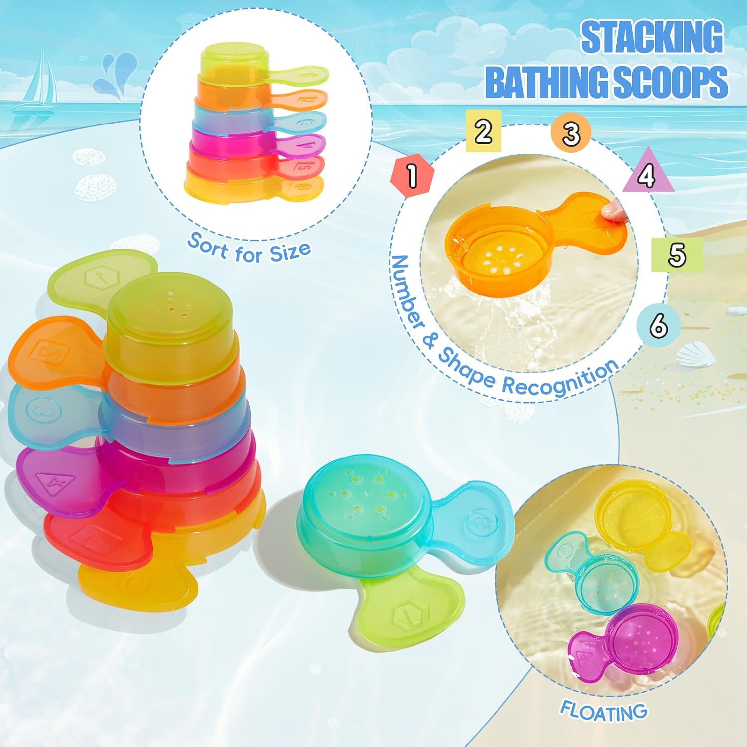 Thumbnail 2 de Baby Bath Toys for 1–4 Year Olds: 11-Piece Mold-Free Water Play Set