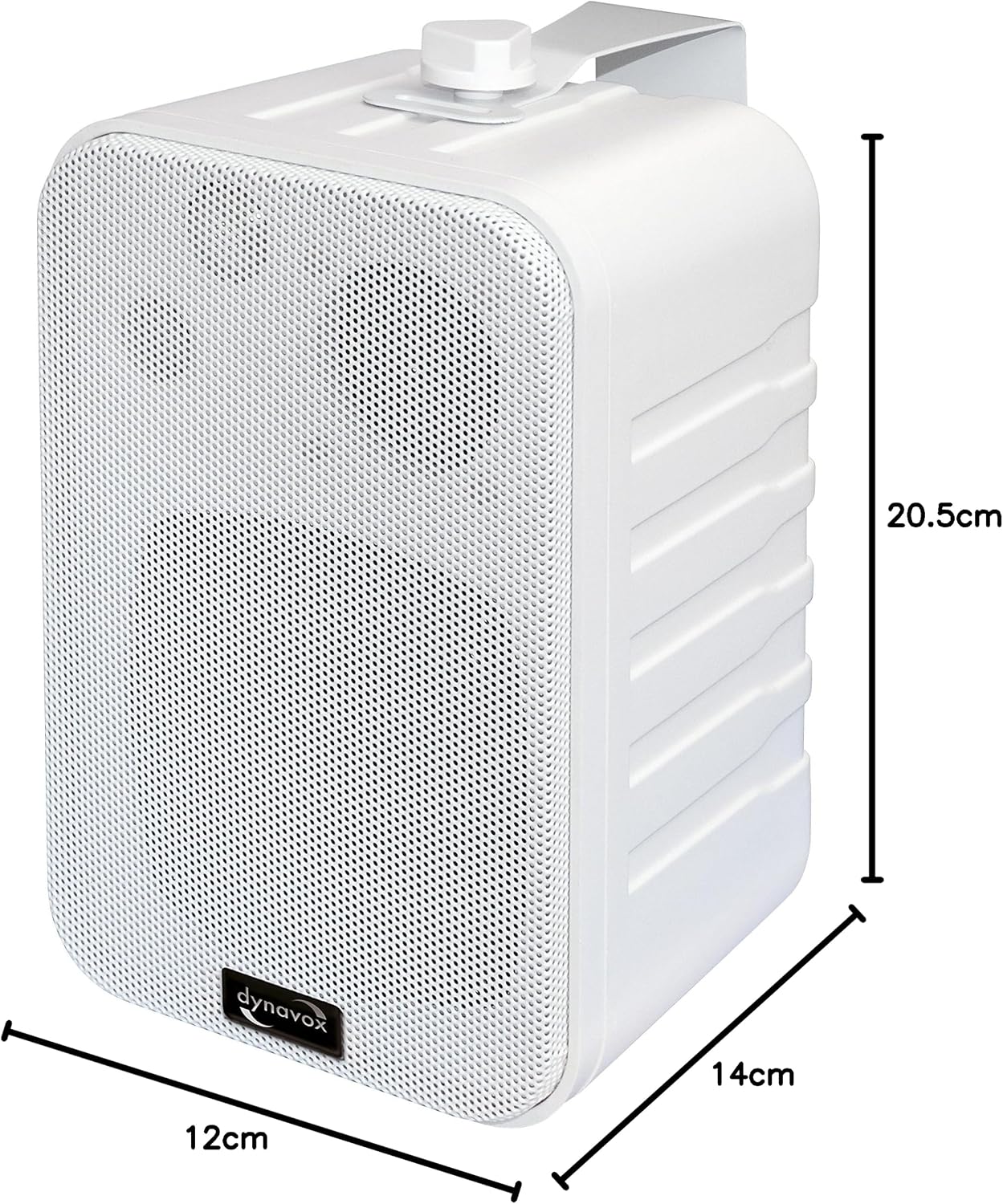 Detalle de Dynavox MB3 – białe, trójdrożne głośniki satelitarne 60 W z uchwytem