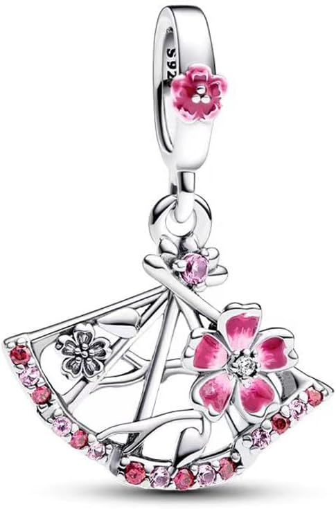 Thumbnail 6 de Feitery Perlen Charm-Element kompatibel mit Pandora Kirschblüten (Bead Charms für Damen)