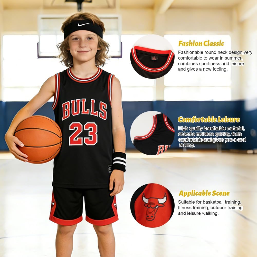 Detalle de BSBUY 2Pcs Basketball Magliette Senza Maniche e Short Set per Bambini e Ragazzi