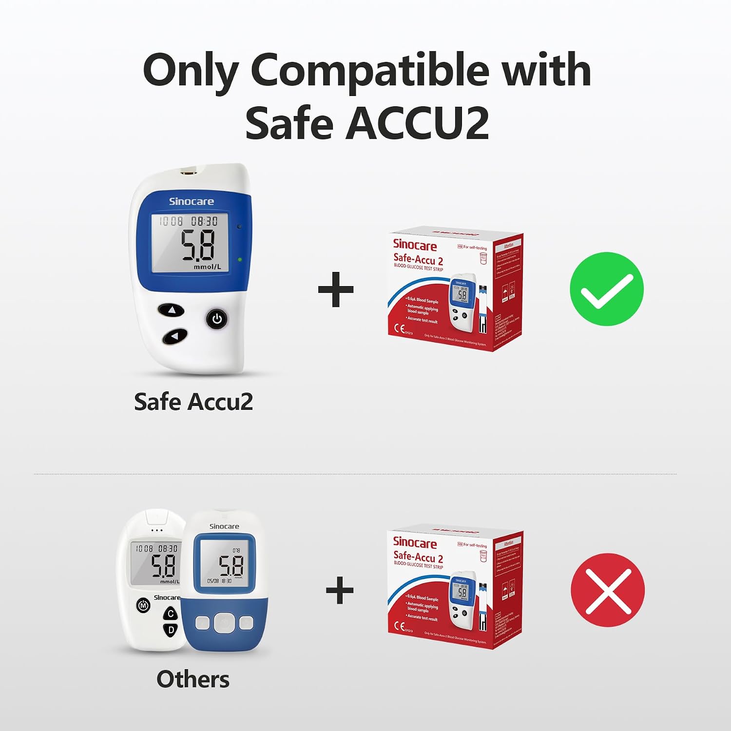 Thumbnail 1 de Sinocare Safe Accu2 100PCS test strips