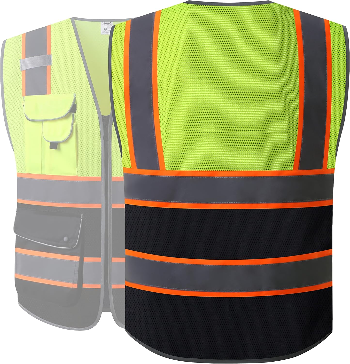 Thumbnail 4 de JKSafety 9 Pockets Mesh Lite Safety Vest 360° Reflective