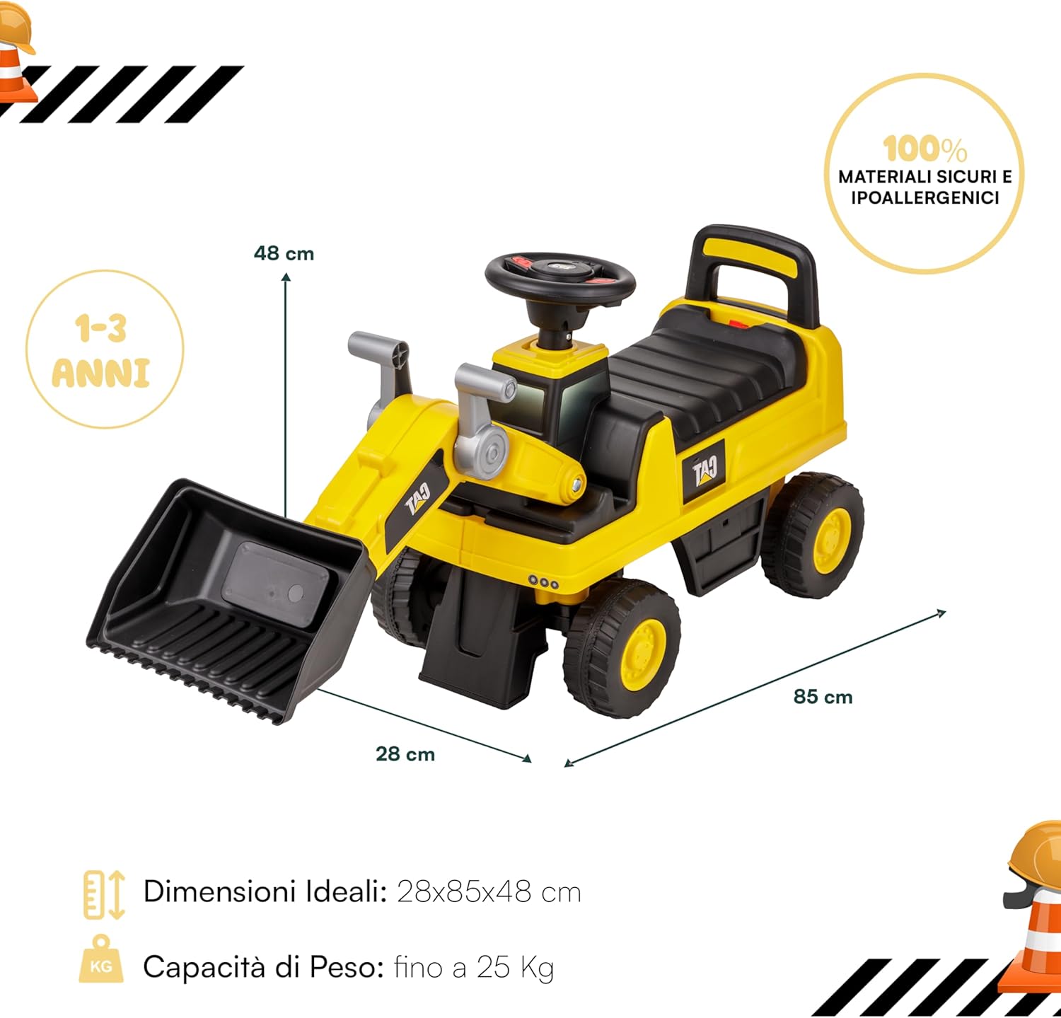 Thumbnail 1 de Baroni Toys Ruspa Cavalcabile CATERPILLAR 85 cm