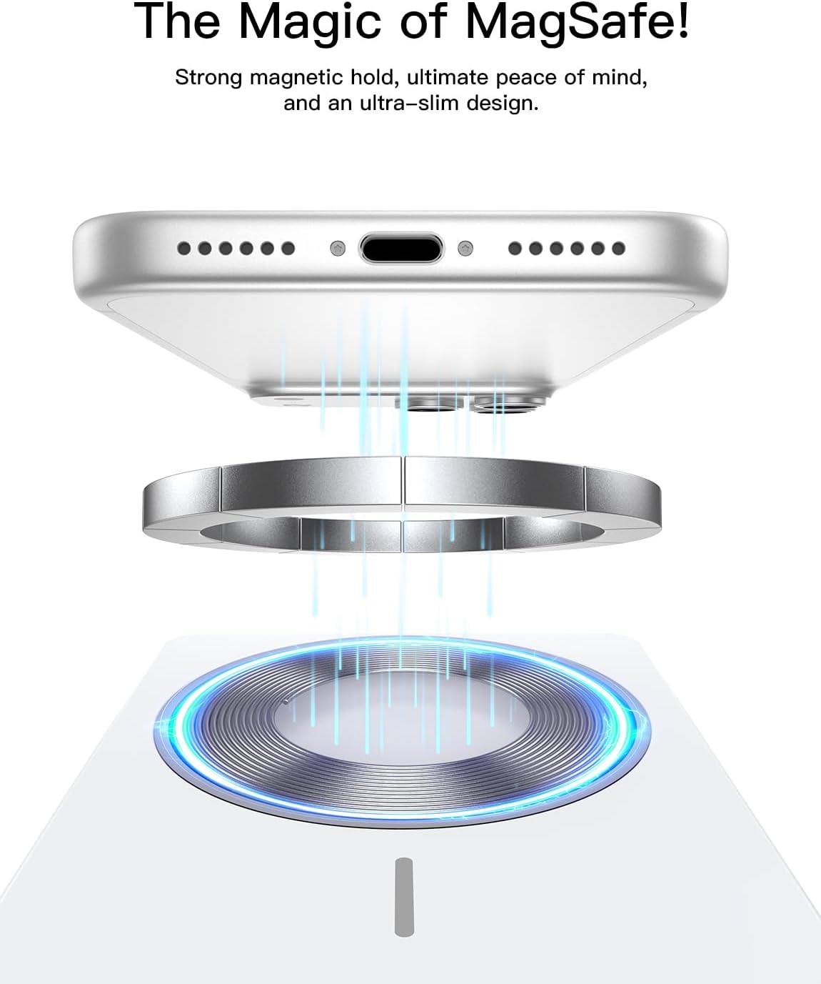 Detalle 2 de Bolvunes MagSafe Power Bank 5000mAh: Slim, Fast Wireless Charging for iPhone