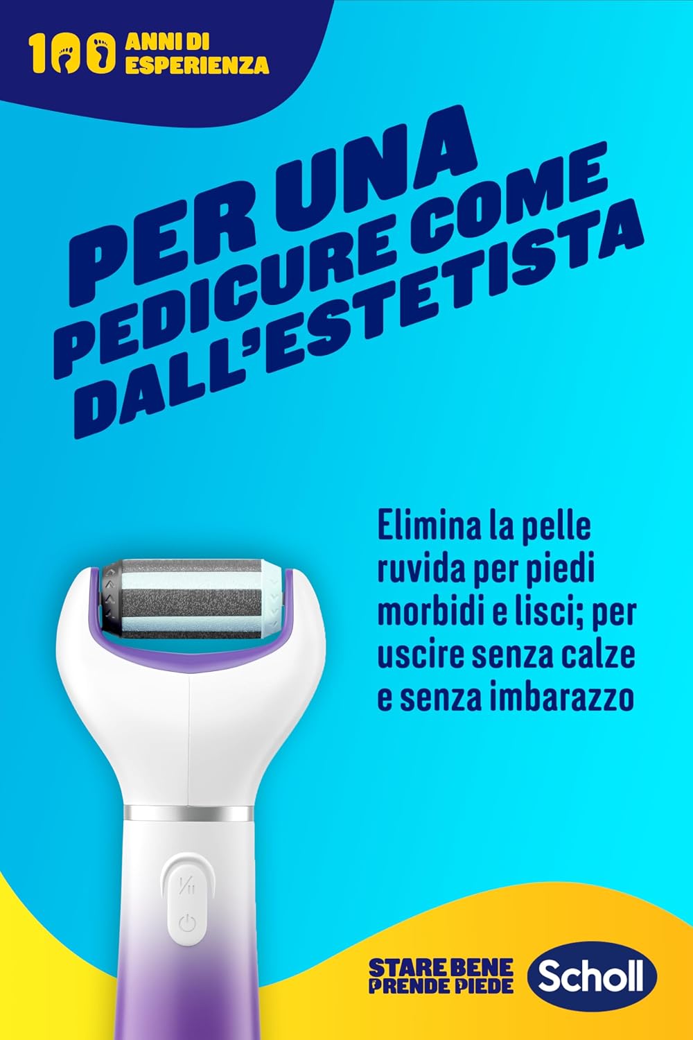Detalle de Scholl 2in1 Leviga e Ammorbidisce Limited Edition – Pedicure Elettrico per Piedi e Talloni, Kit Professionale con 3 Testine
