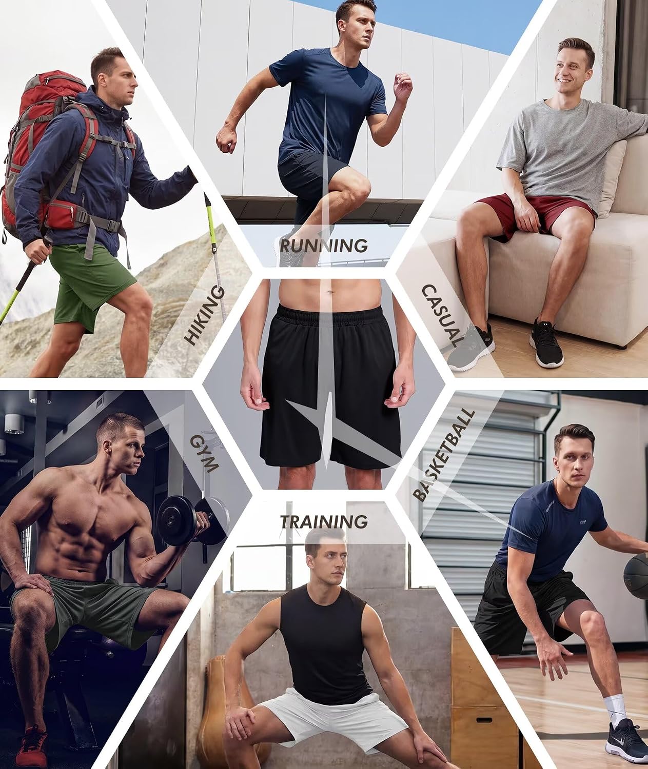 Detalle 2 de BOOJO Gym Shorts Men UK for Running with Pockets – Quick-Dry, Durable Comfort