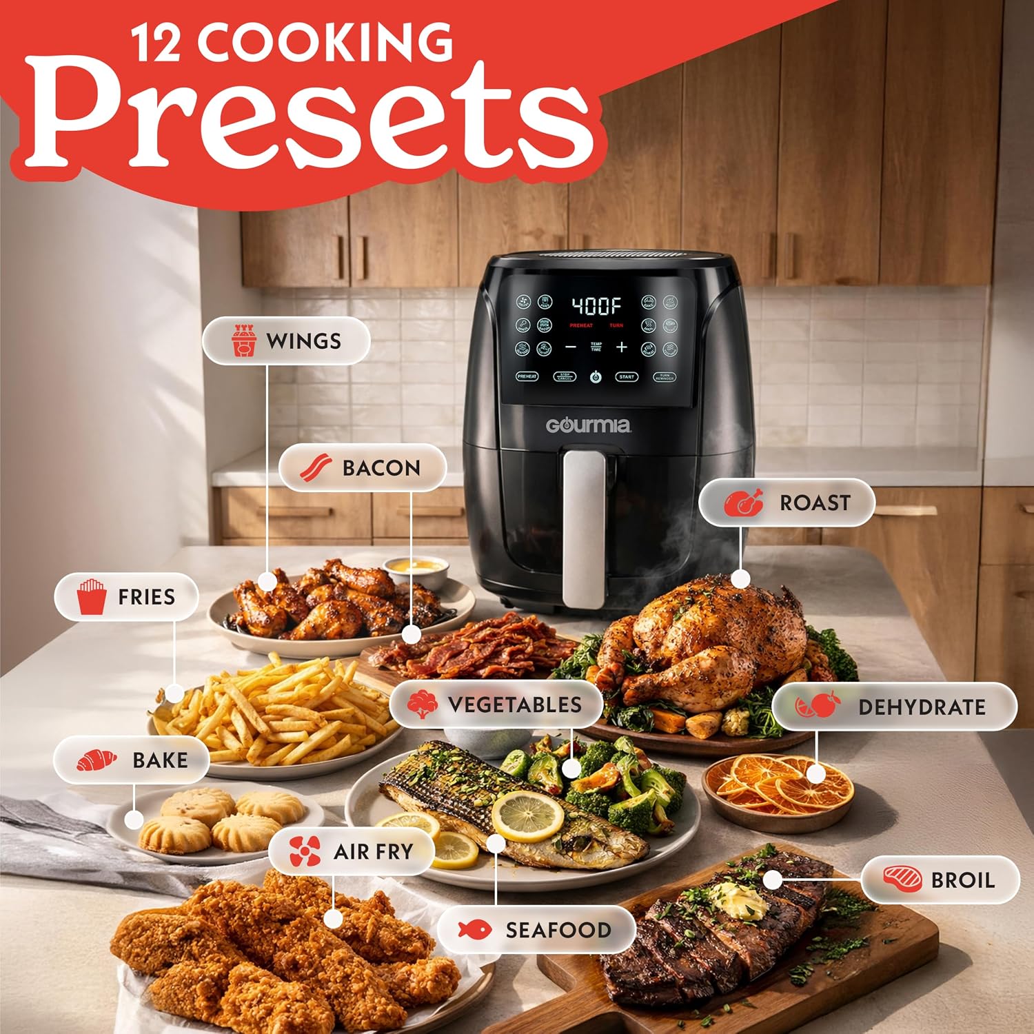 Thumbnail 1 de Gourmia Air Fryer Oven 4 Quart ⚡