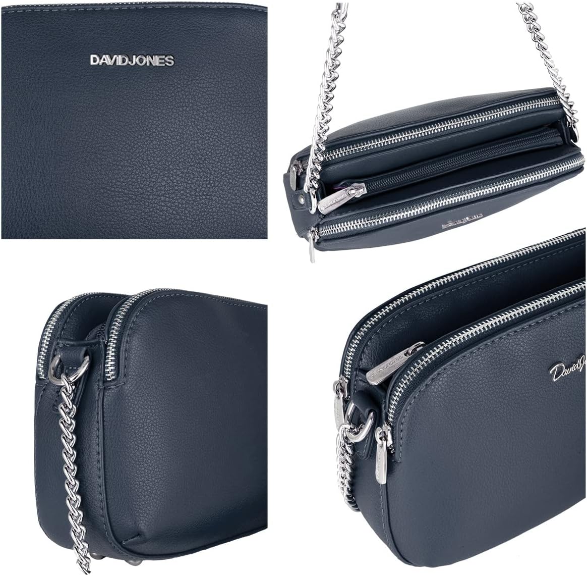 Thumbnail 4 de David Jones - Bolso Bandolera Multibolsillos Mujer 👜 Azul Oscuro