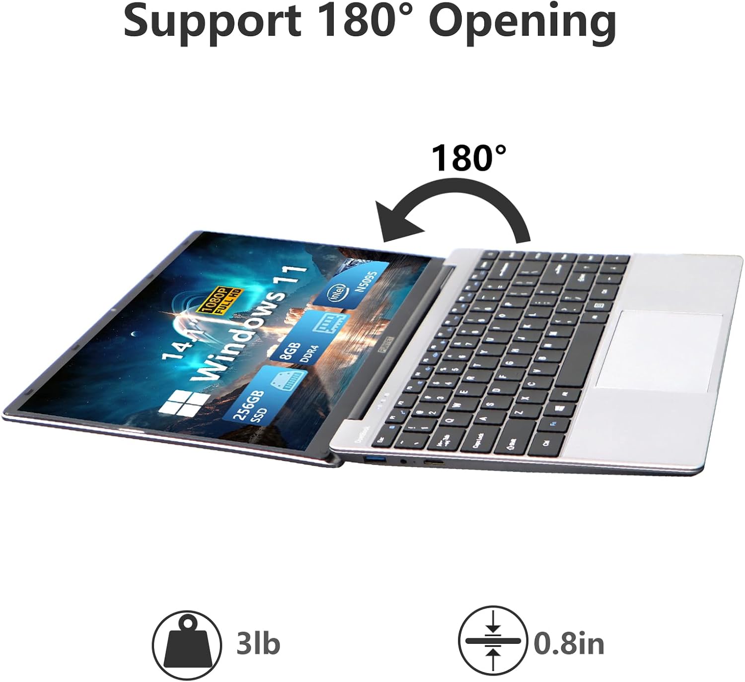 Thumbnail 6 de FUNYET 14-Inch Laptop Computer (2026) – 16GB RAM, 512GB SSD, N5095, Windows 11 Pro, Office 365, 2-Year Warranty