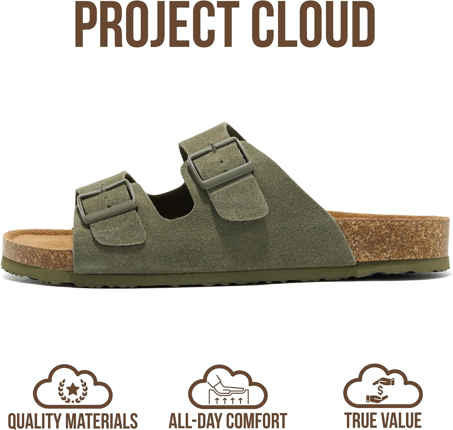 Detalle de Project Cloud Heritage Leather Men's Sandals with Memory Foam Insole