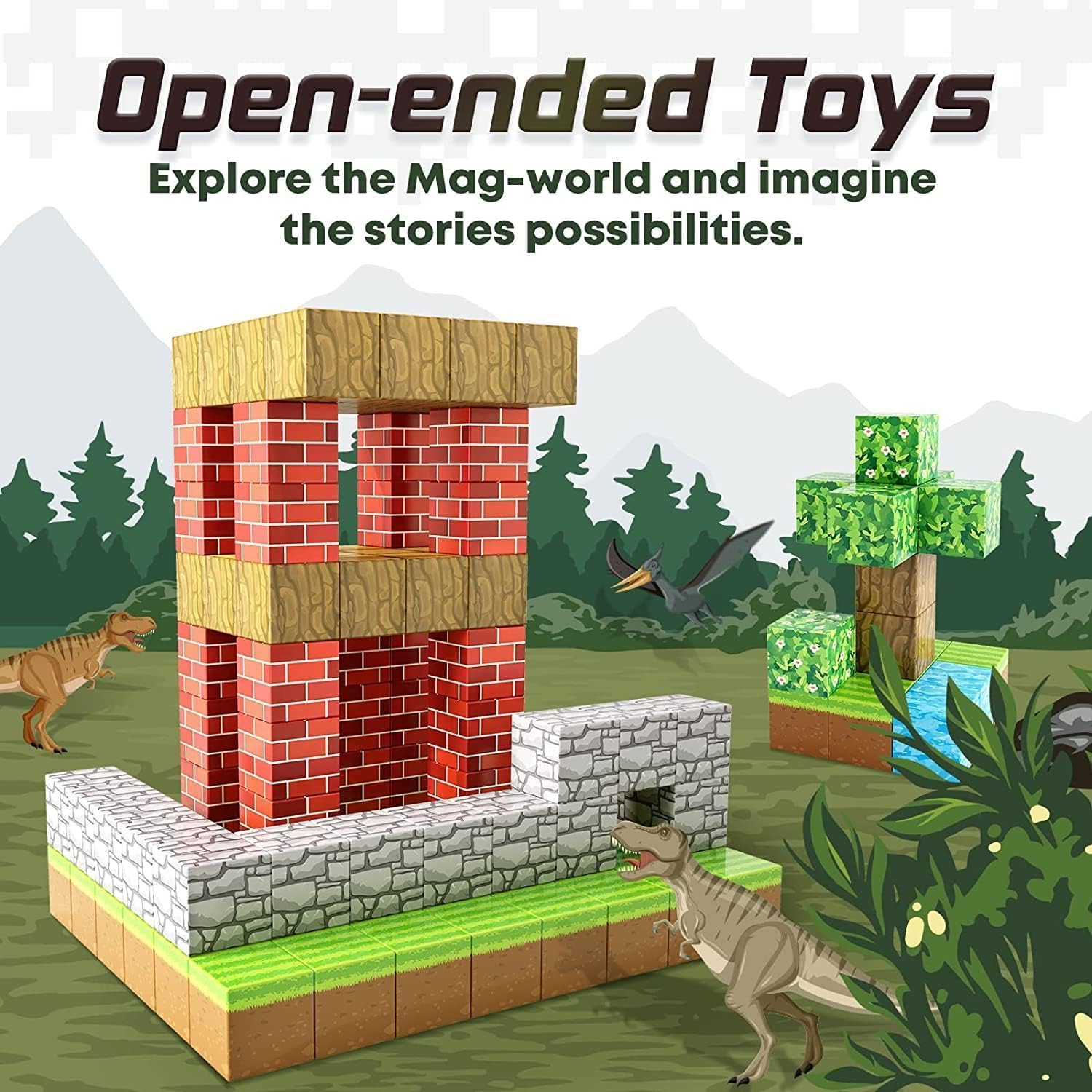 Detalle 2 de 150PCS Magnetic Blocks Build Mine Magnet World Toys