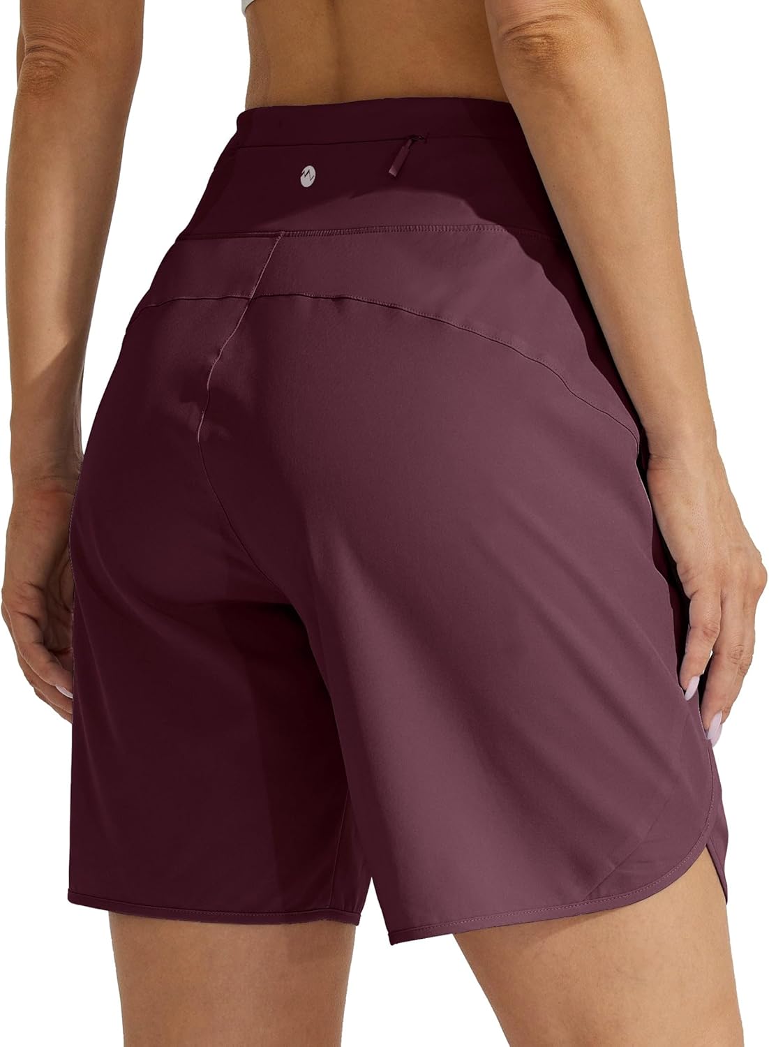 Detalle de WILLIT Damen Shorts Sporthose Kurz High Waist – Schnelltrocknend, 3 Reißverschlusstaschen, 7"-Inseam