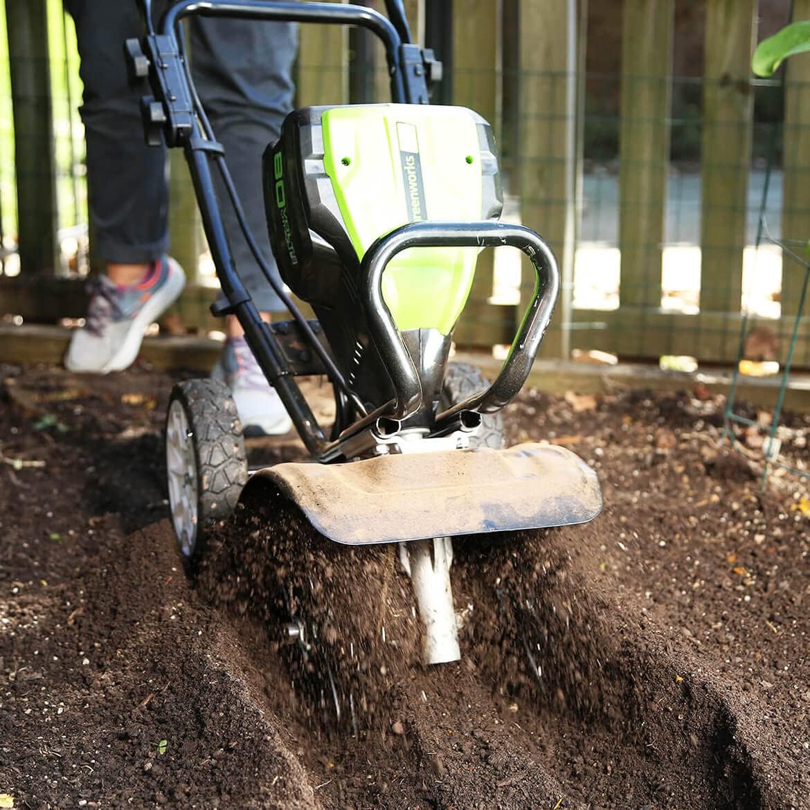 Detalle de Greenworks Cordless Tiller Cultivator, 80V