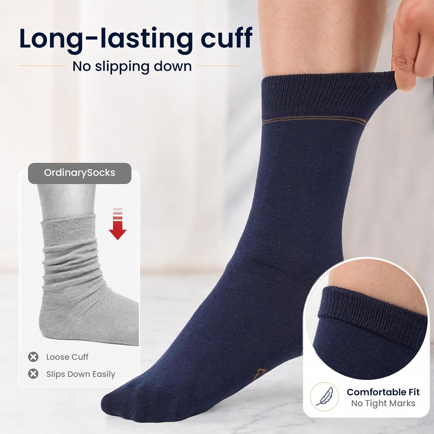 Detalle 2 de Effeet Mens Socks: Cotton Rich Business Socks in 6/12 Pairs
