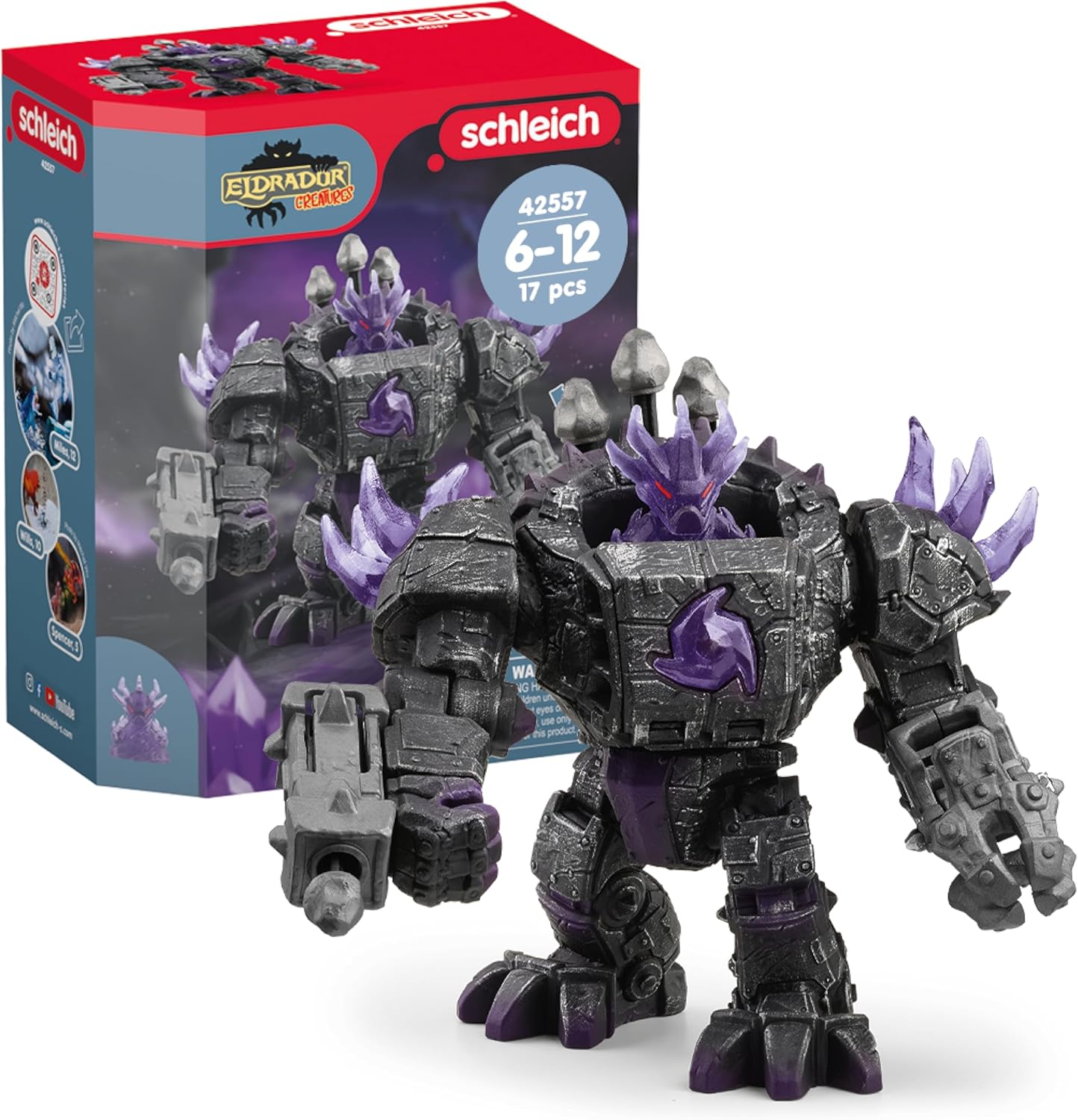Detalle de SCHLEICH Eldrador Schatten Master-Roboter 42557 mit Mini Creature 17 Teile