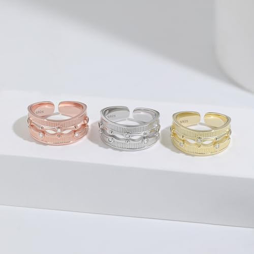 Thumbnail 2 de Meissa Gold Thumb Rings for Women: Non Tarnish, Adjustable Stackable Ring with Cubic Zirconia
