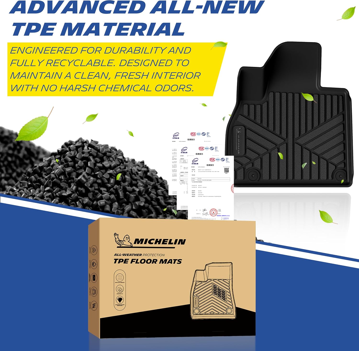 Thumbnail 5 de Michelin All-Weather Vehicle Mats for 2020-2025 Kia Telluride (7/8-Seat) Premier, Custom Fit TPE Liners
