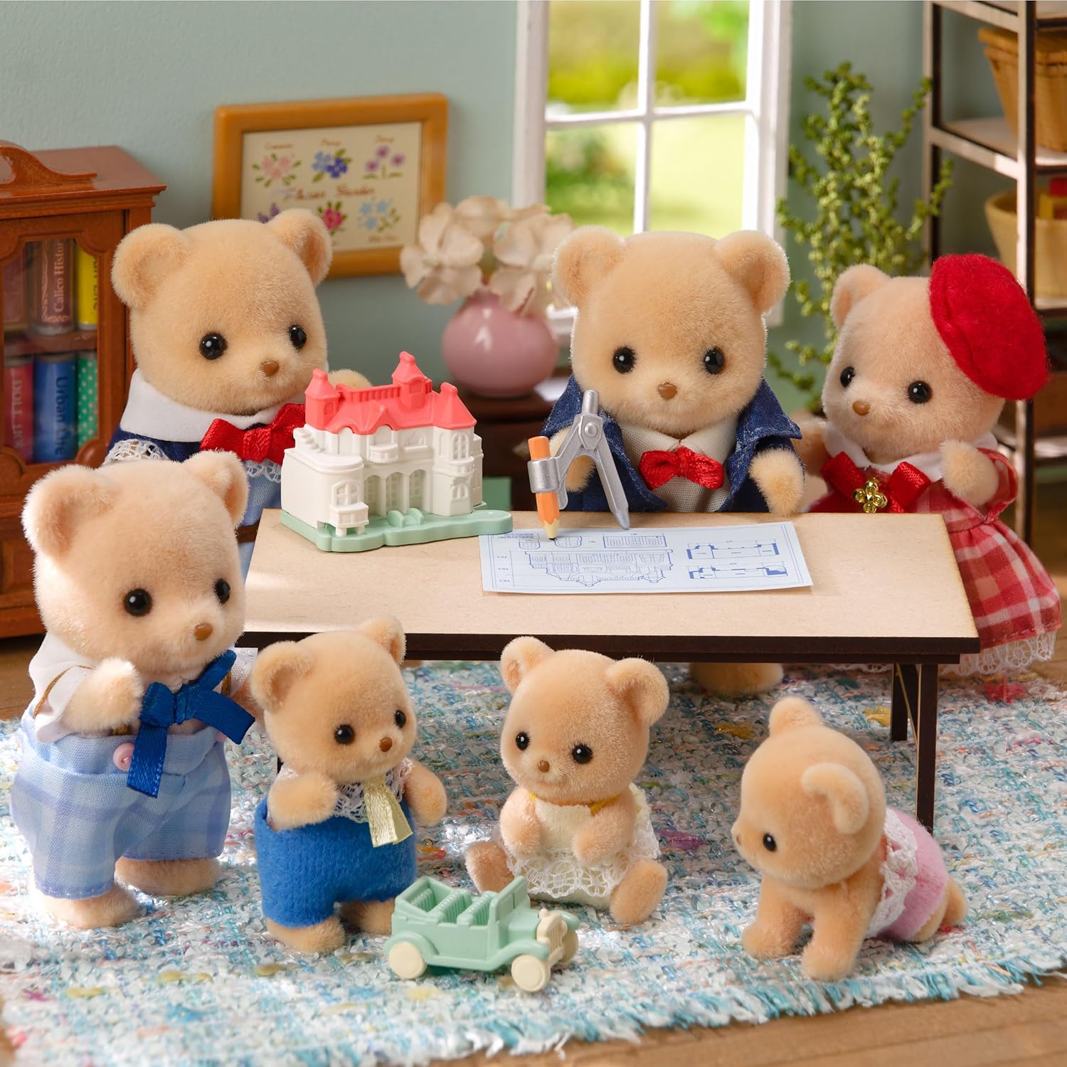 Detalle 2 de Sylvanian Families - Le Pique-Nique Gourmand des Ours Biscuit, Set 2 figurines articulées (5852)